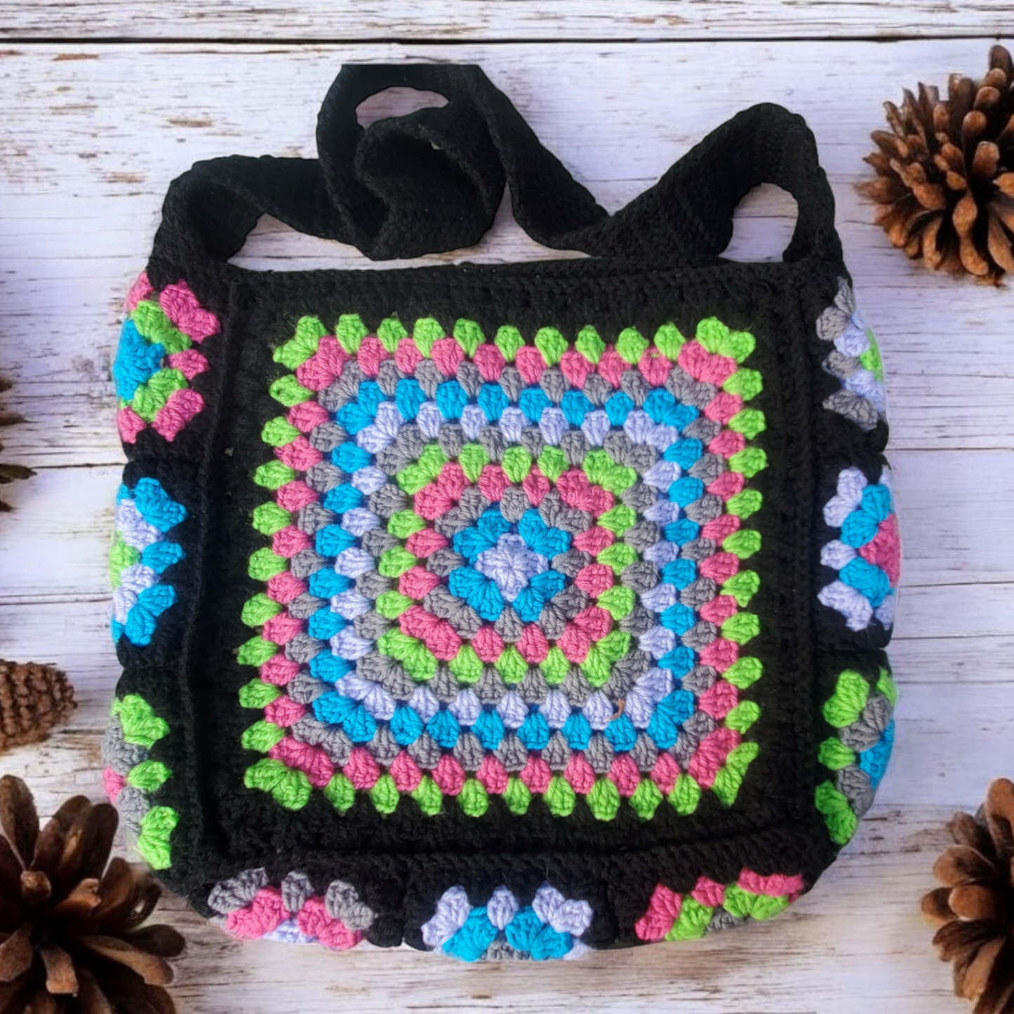 Festival Nights Crochet Granny Square bag